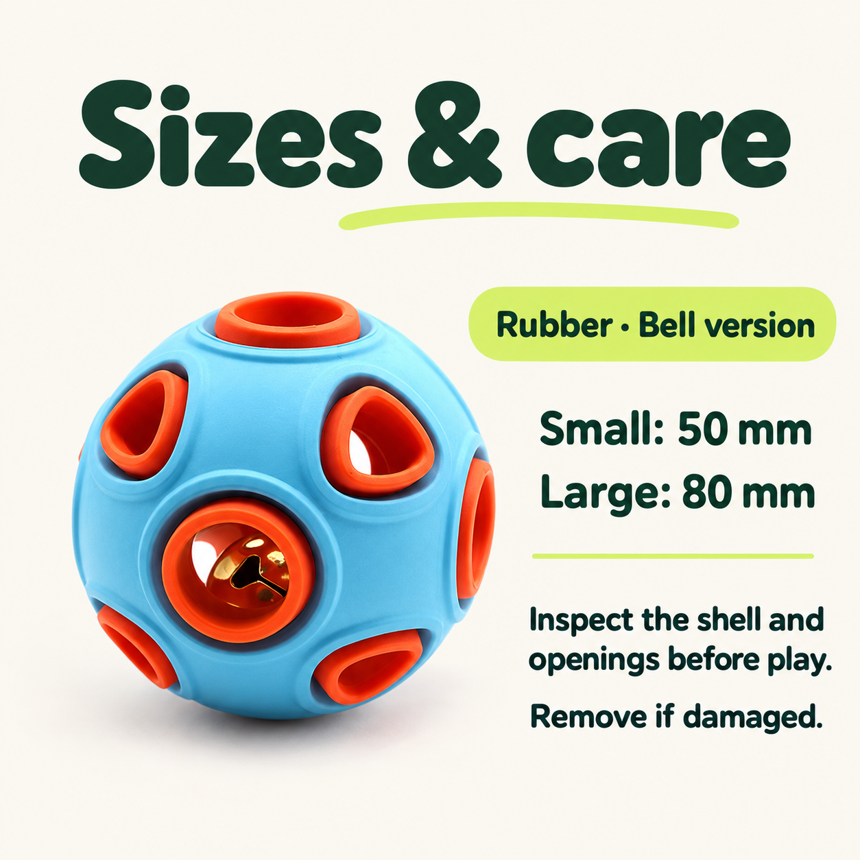 Anemone bell ball sizes and shell-inspection guidance