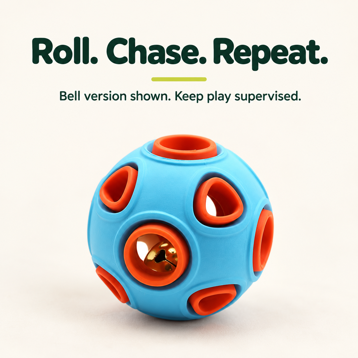Anemone Rubber Dog Ball with Bell | 2 Sizes | SENTO