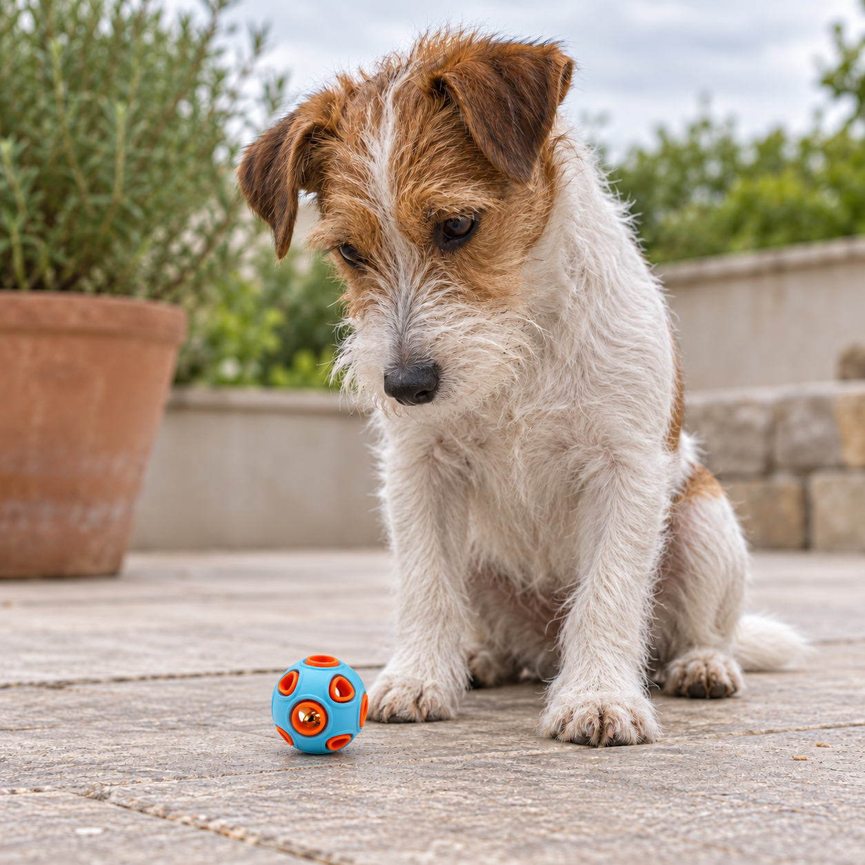 Anemone Rubber Dog Ball with Bell | 2 Sizes | SENTO