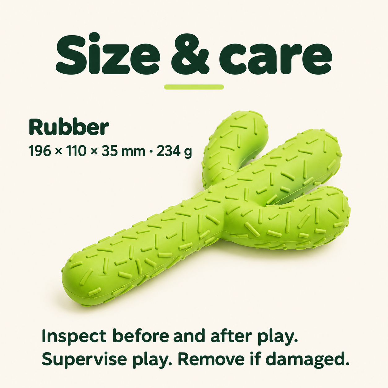 Cactus Rubber Dog Toy | Textured Play Toy | SENTO