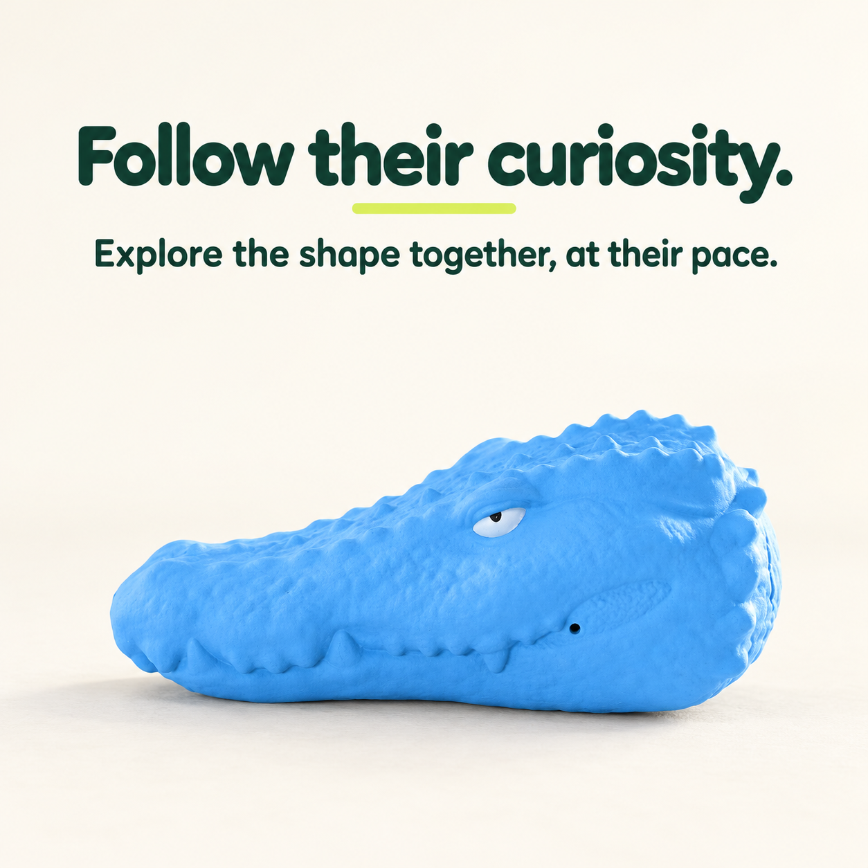Sky-blue Crocodile toy with shape-exploration guidance