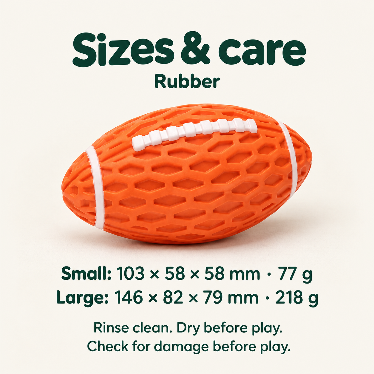 Rubber Football Dog Fetch Toy | Small & Large | SENTO