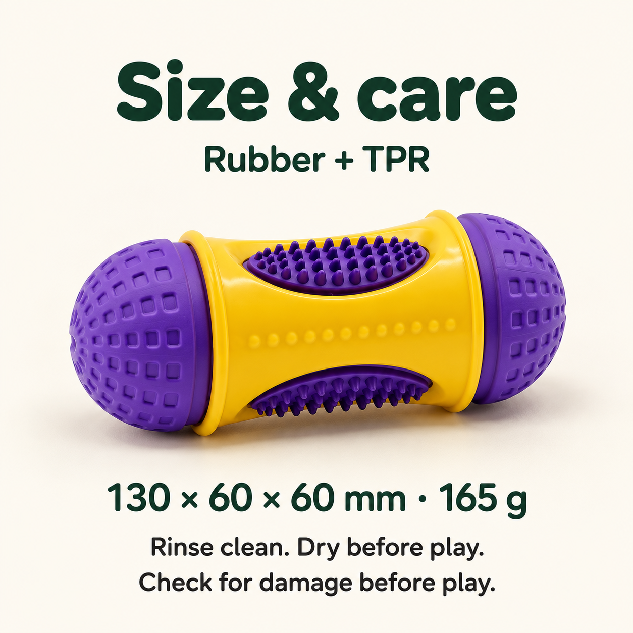 Treat Roller material, dimensions, weight and care guidance