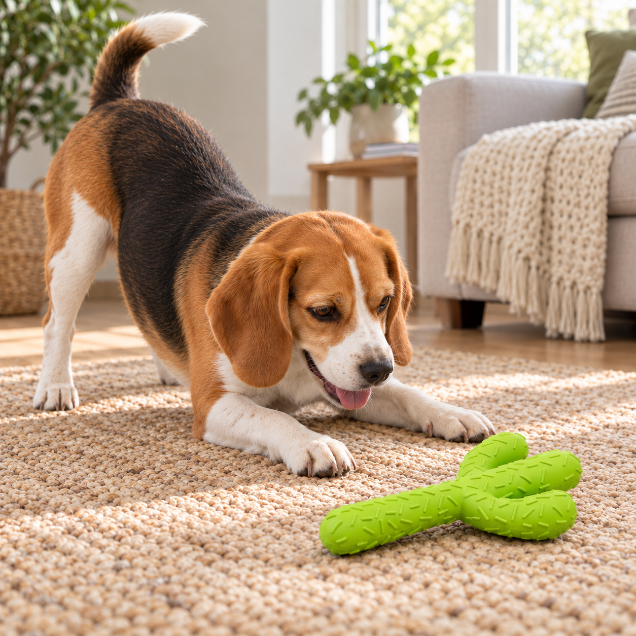 Cactus Rubber Dog Toy | Textured Play Toy | SENTO